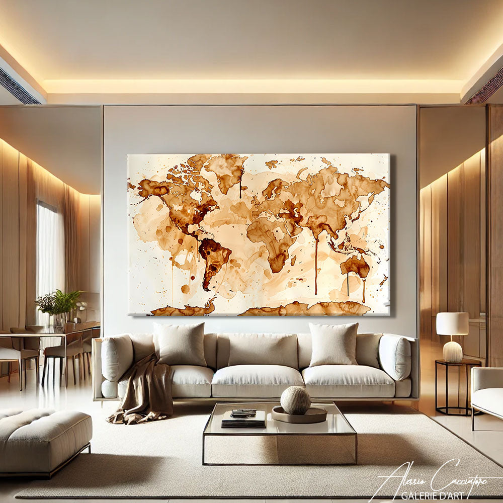Tableau Mappemonde Vintage