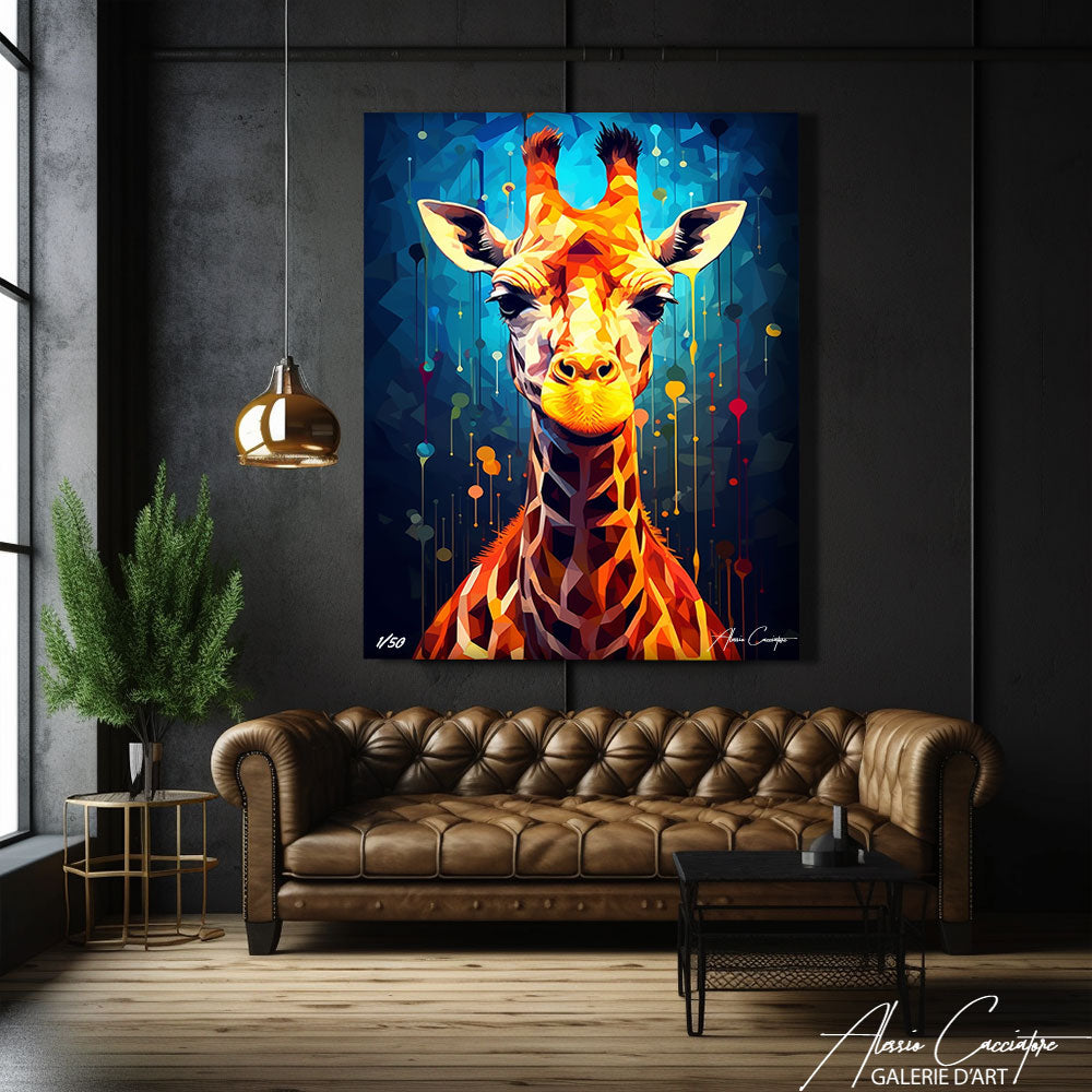 tableau girafe coloré