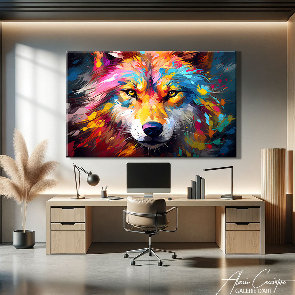peinture loup moderne