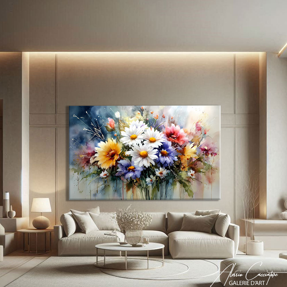 Tableau Fleurs Aquarelle