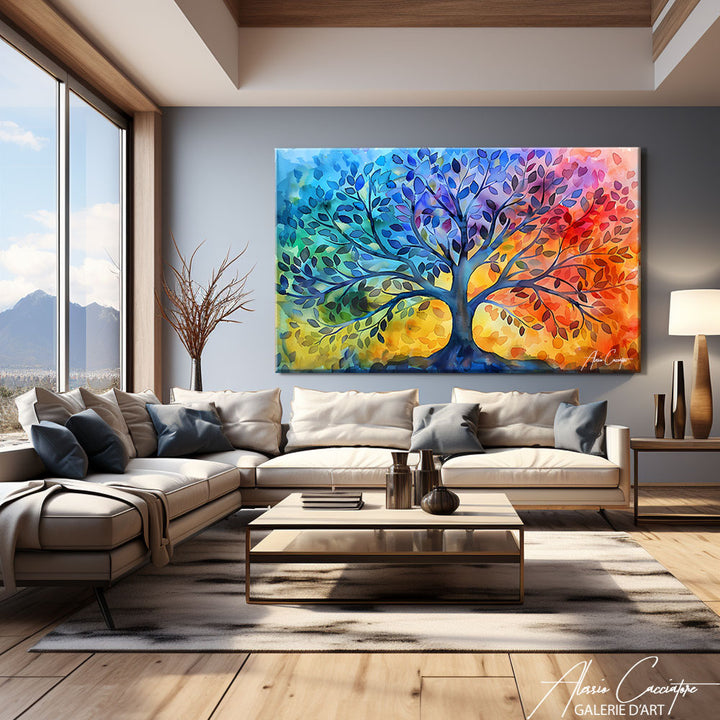 tableau arbre de vie coloré