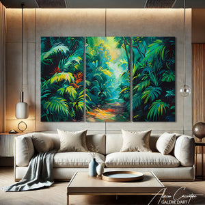 Tableau Triptyque Jungle