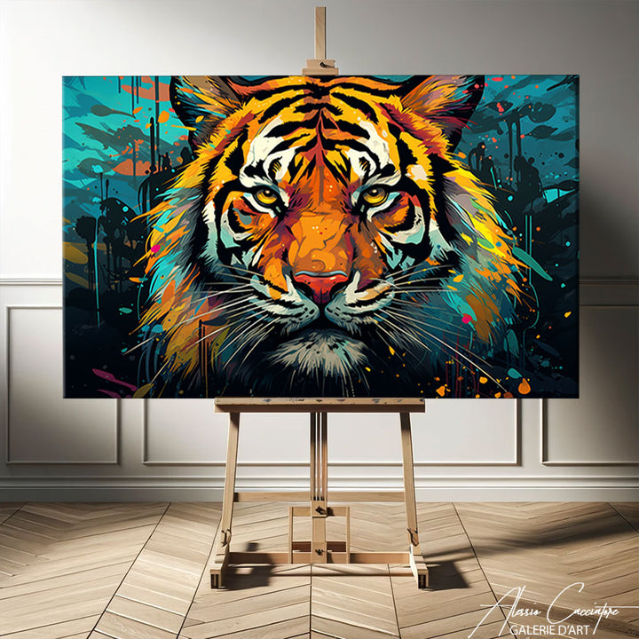 tableau tigre coloré