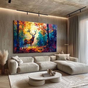tableau cerf abstrait 