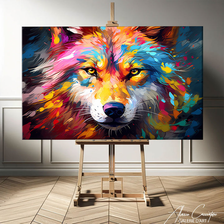 tableau loup mural