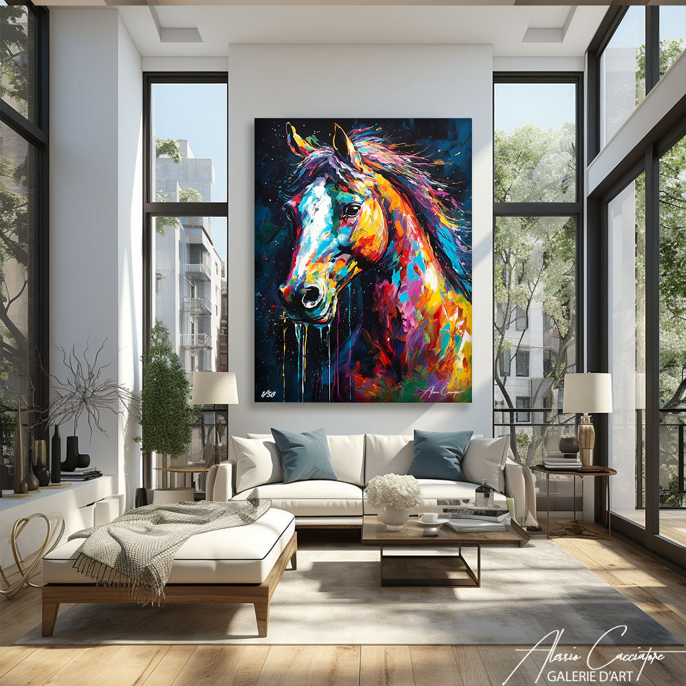 Tableau Cheval Coloré