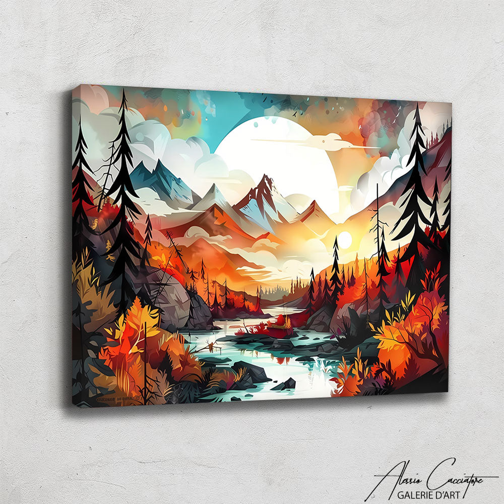 TABLEAU PAYSAGE DE MONTAGNE