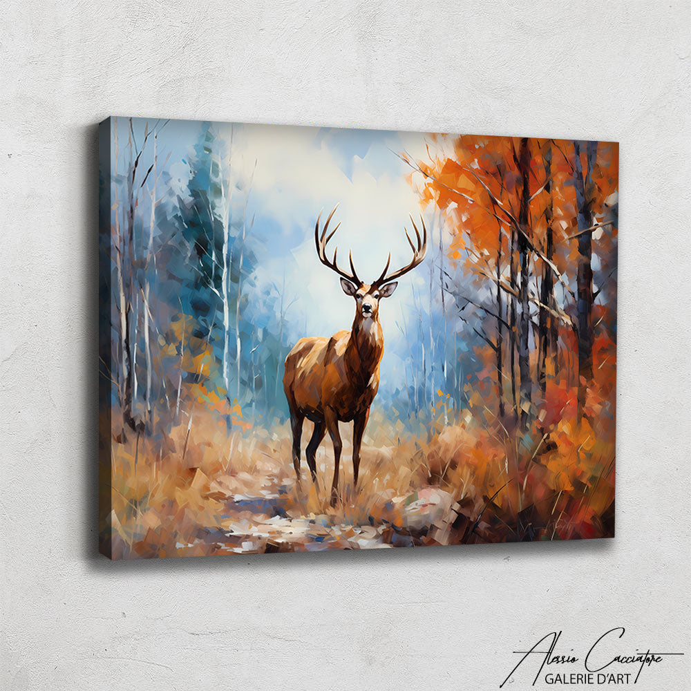 tableau cerf sur toile