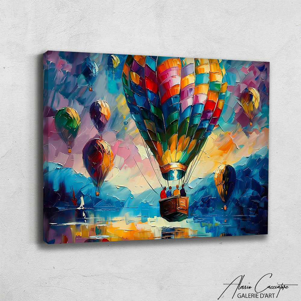 TABLEAU MONTGOLFIÈRE COLORÉ
