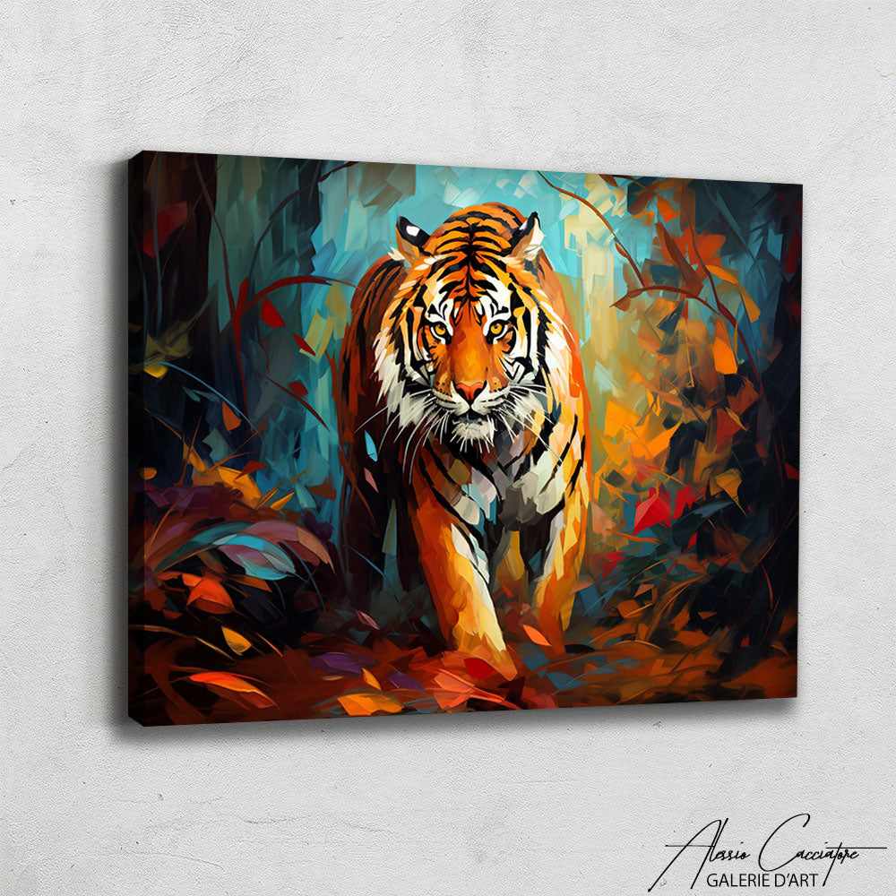 TABLEAU TIGRE DANS LA JUNGLE