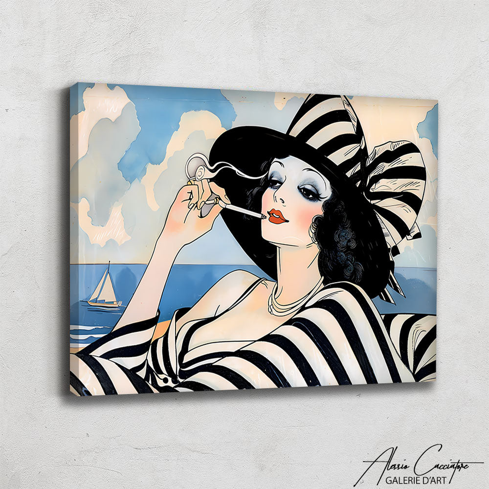 TABLEAU ART DÉCO BLEU