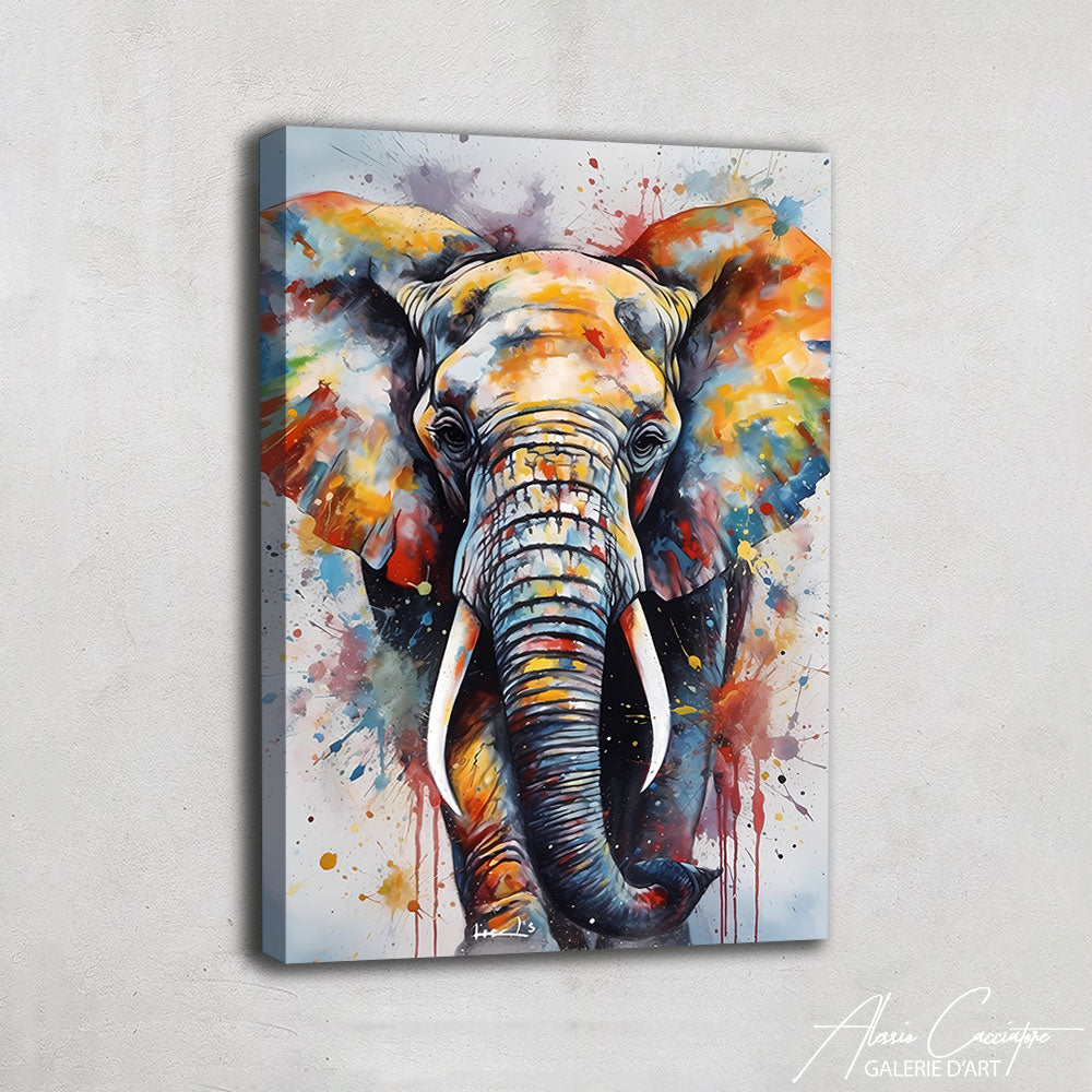 Peinture Éléphant Abstrait