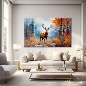 tableau cerf forêt