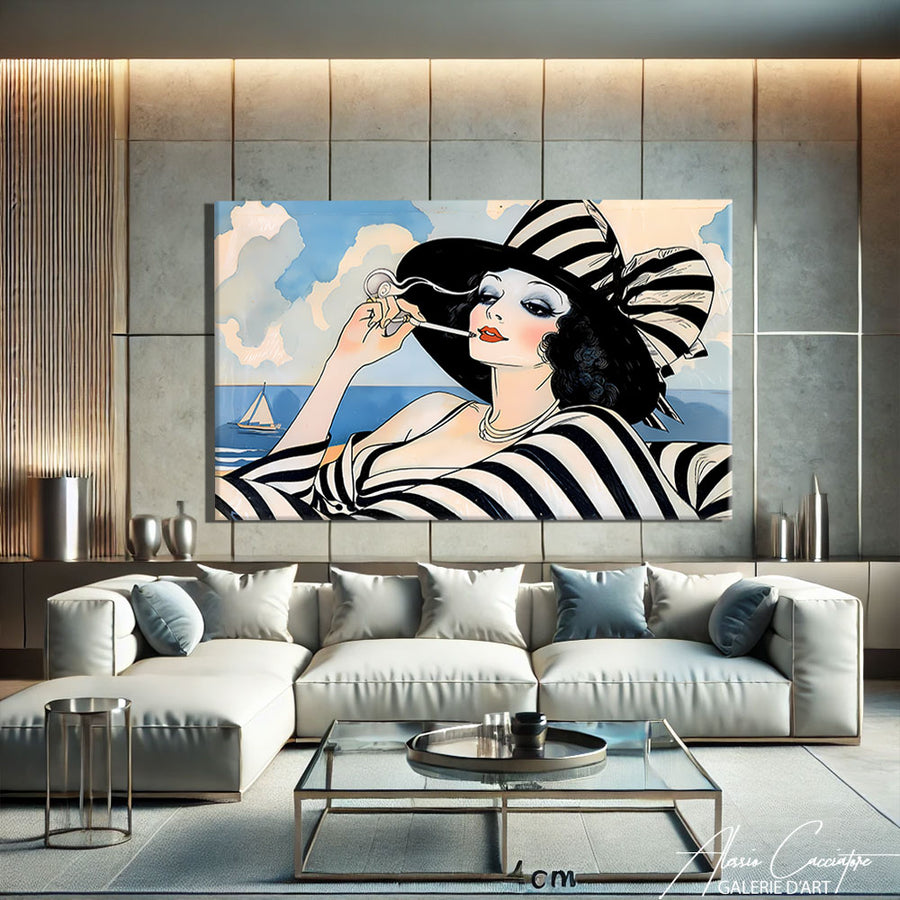 TABLEAU ART DÉCO BLEU – mise en situation