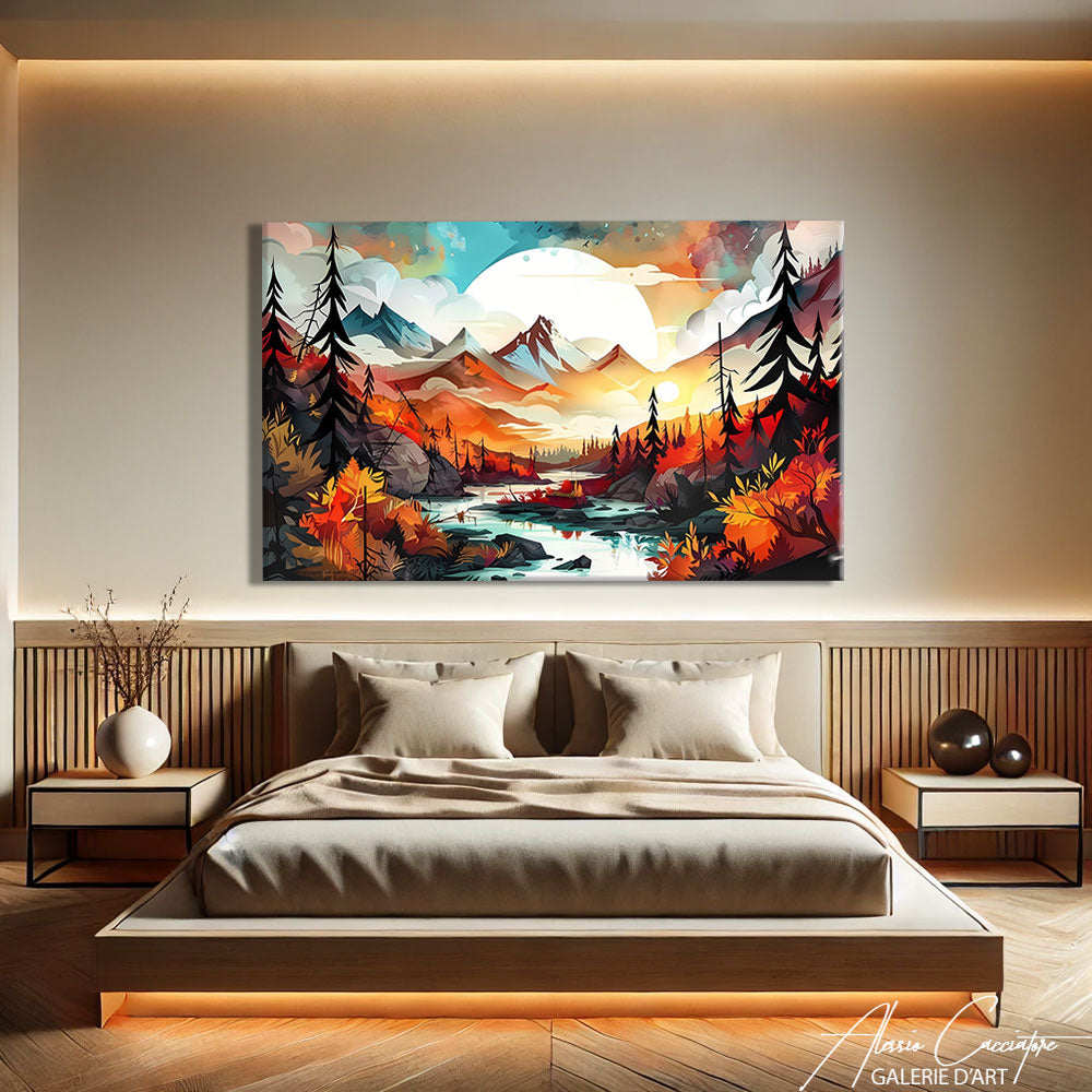 Tableau de Paysage de Montagne
