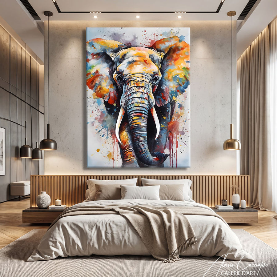 TABLEAU ÉLÉPHANT ARTISTE – mise en situation