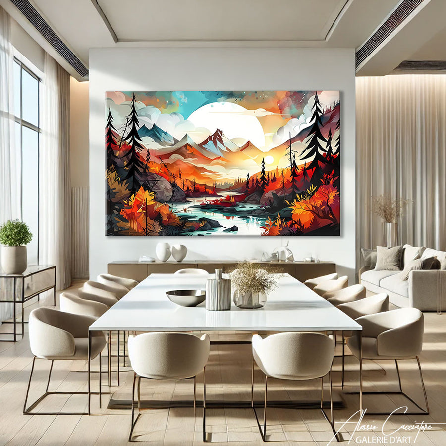 TABLEAU PAYSAGE DE MONTAGNE – mise en situation