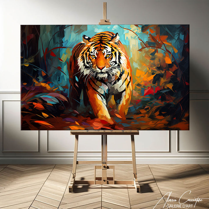 peinture tigre dans la jungle