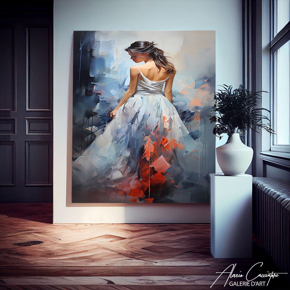 peinture femme de dos