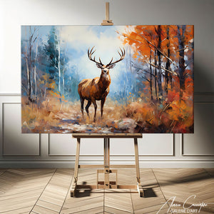 tableau cerf peinture