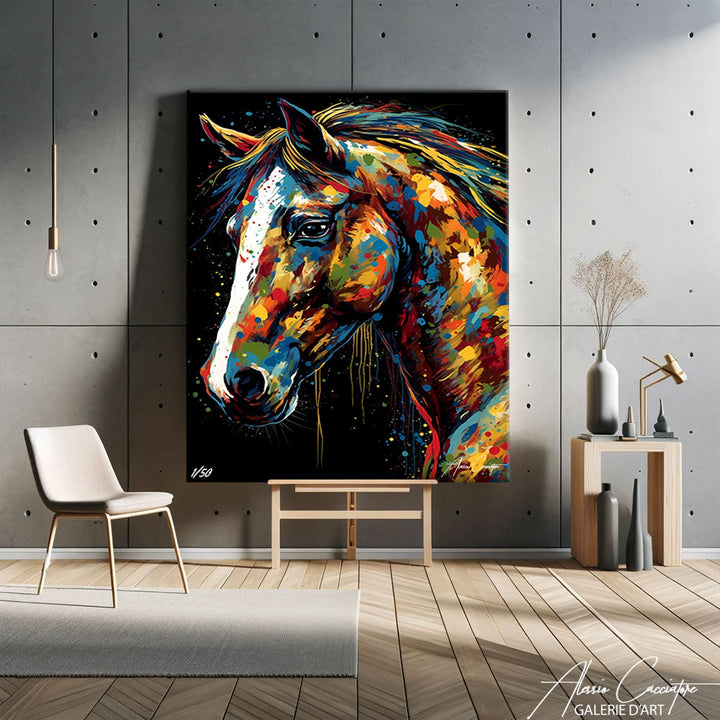 tableau cheval moderne
