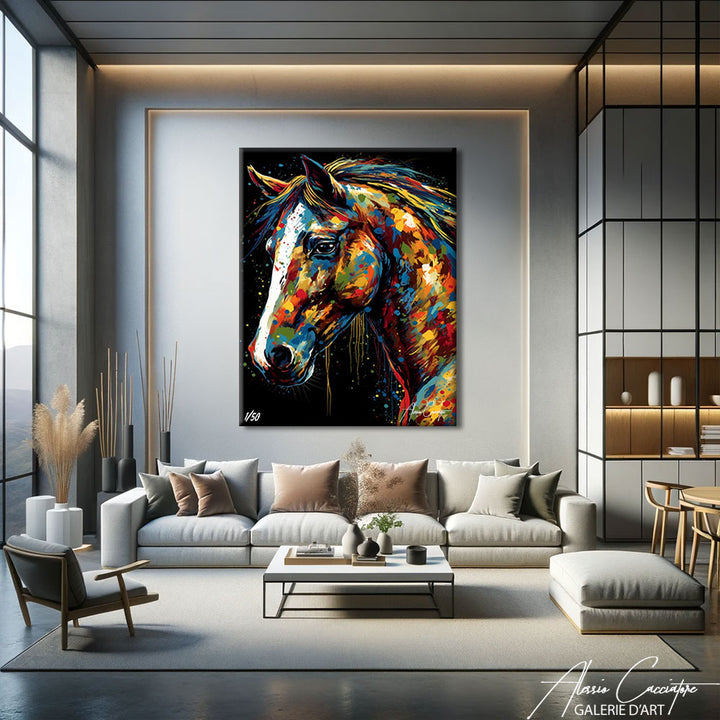 tableau cheval coloré
