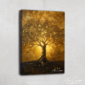Tableau Arbre de Vie Jaune