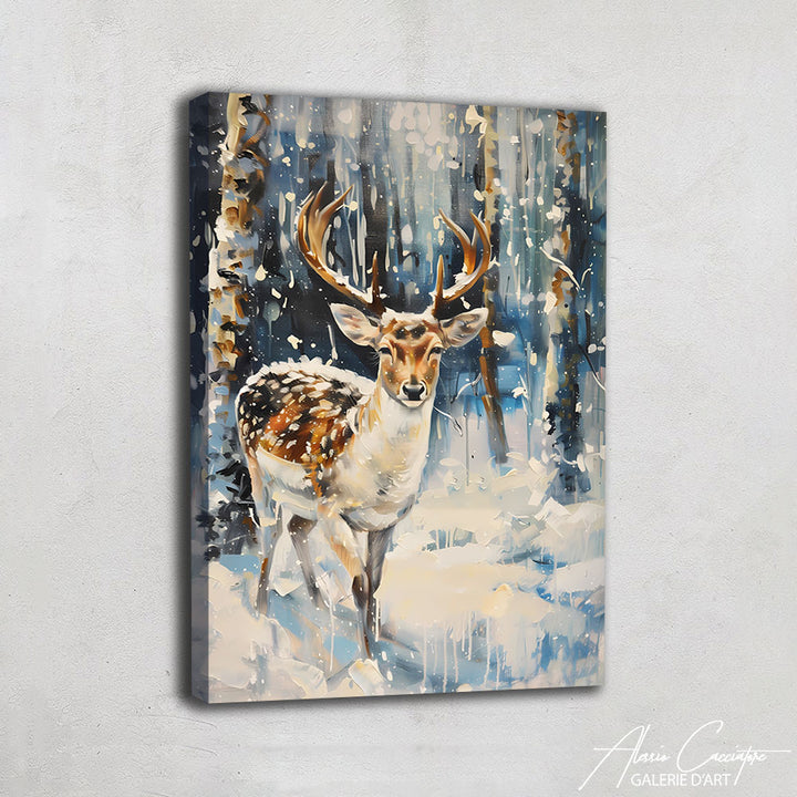 Tableau Cerf Neige
