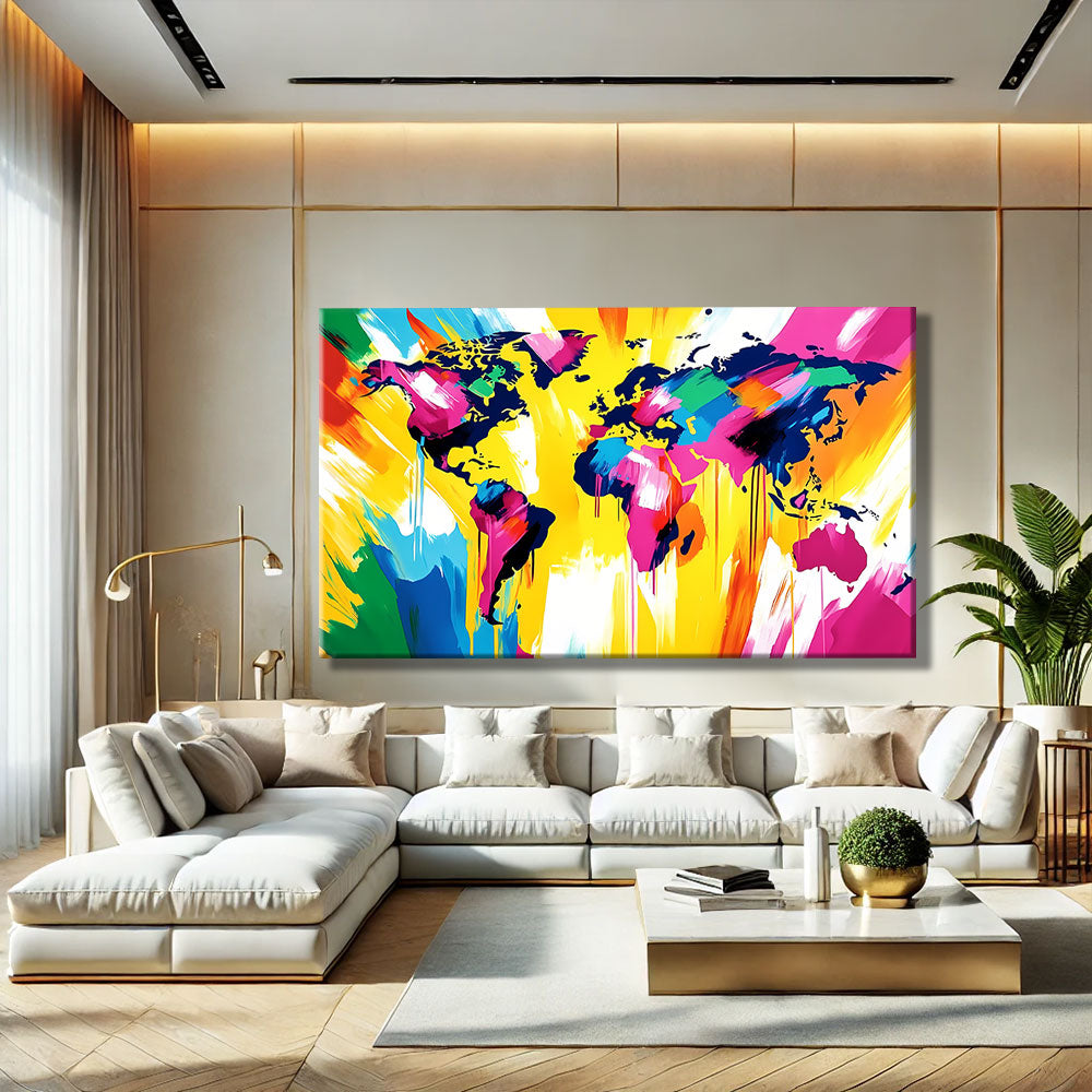 Tableau Mappemonde Couleur