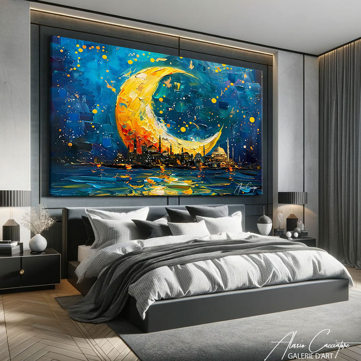 tableau lune mer 