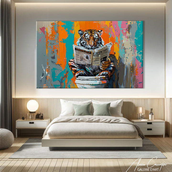 Tableau tigre abstrait