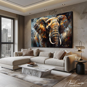 tableau abstrait elephant
