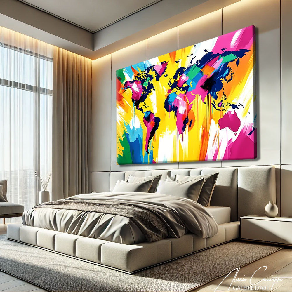 Toile Carte du Monde
