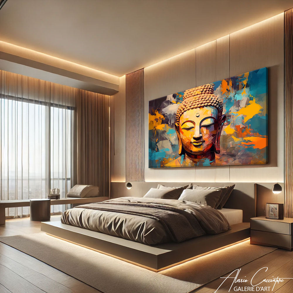 tableau bouddha abstrait