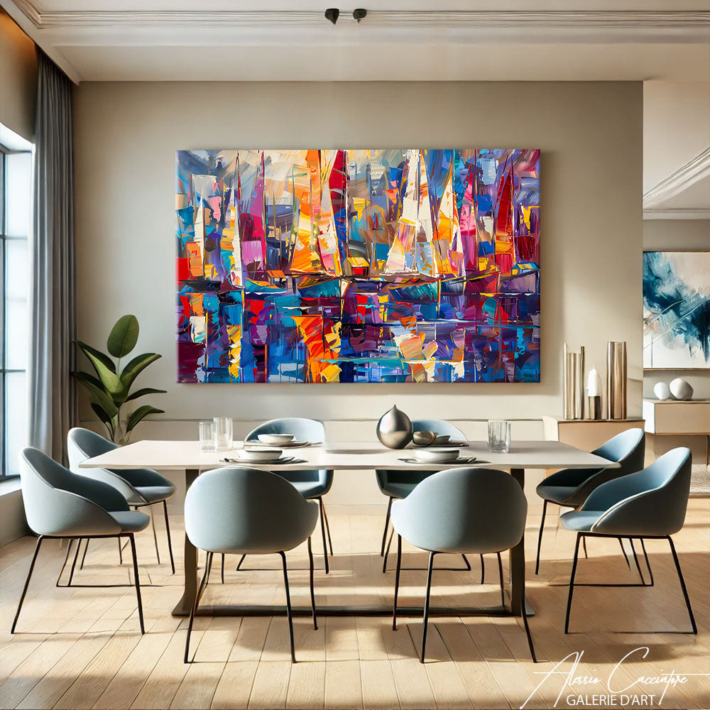 TABLEAU BATEAUX ART MODERNE
