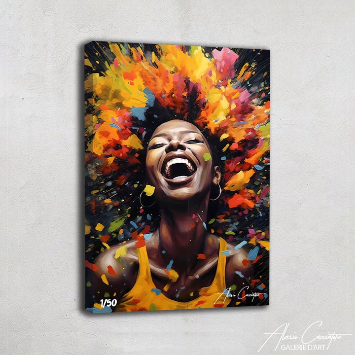 tableau femme africaine coloré