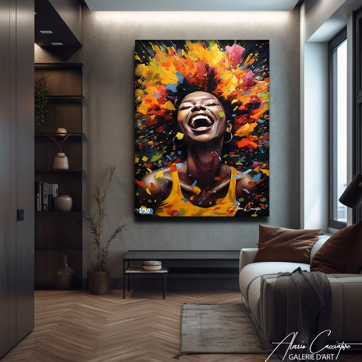 tableau femme africaine coloré