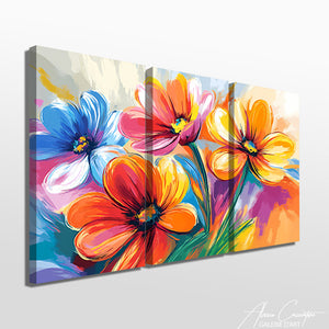 Tableau Triptyque Moderne Fleur