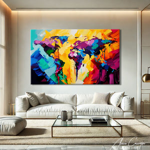 Toile Carte du Monde
