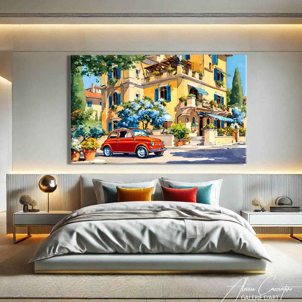 TABLEAU FIAT 500 ROUGE