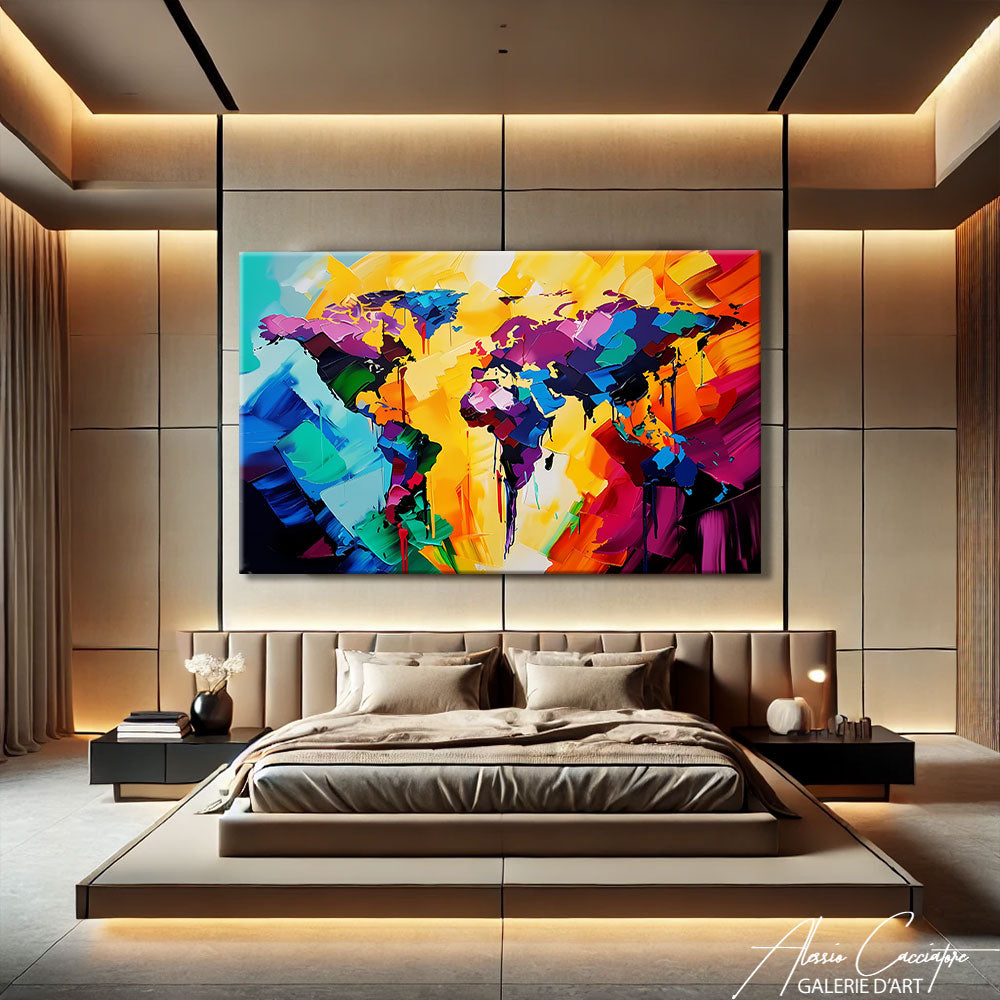 Tableau Carte du Monde Salon
