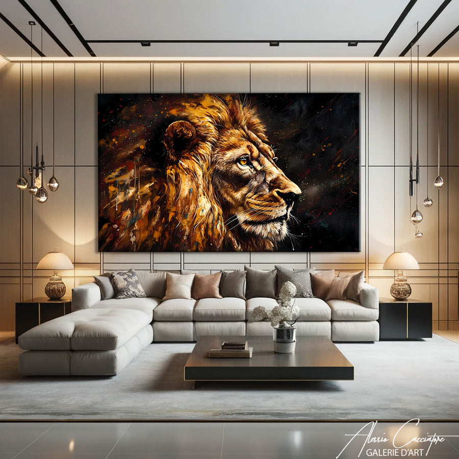 Peinture Acrylique lion – mise en situation