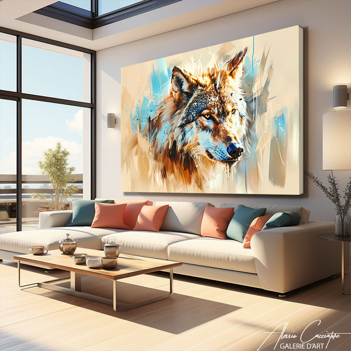 Tableau loup blanc