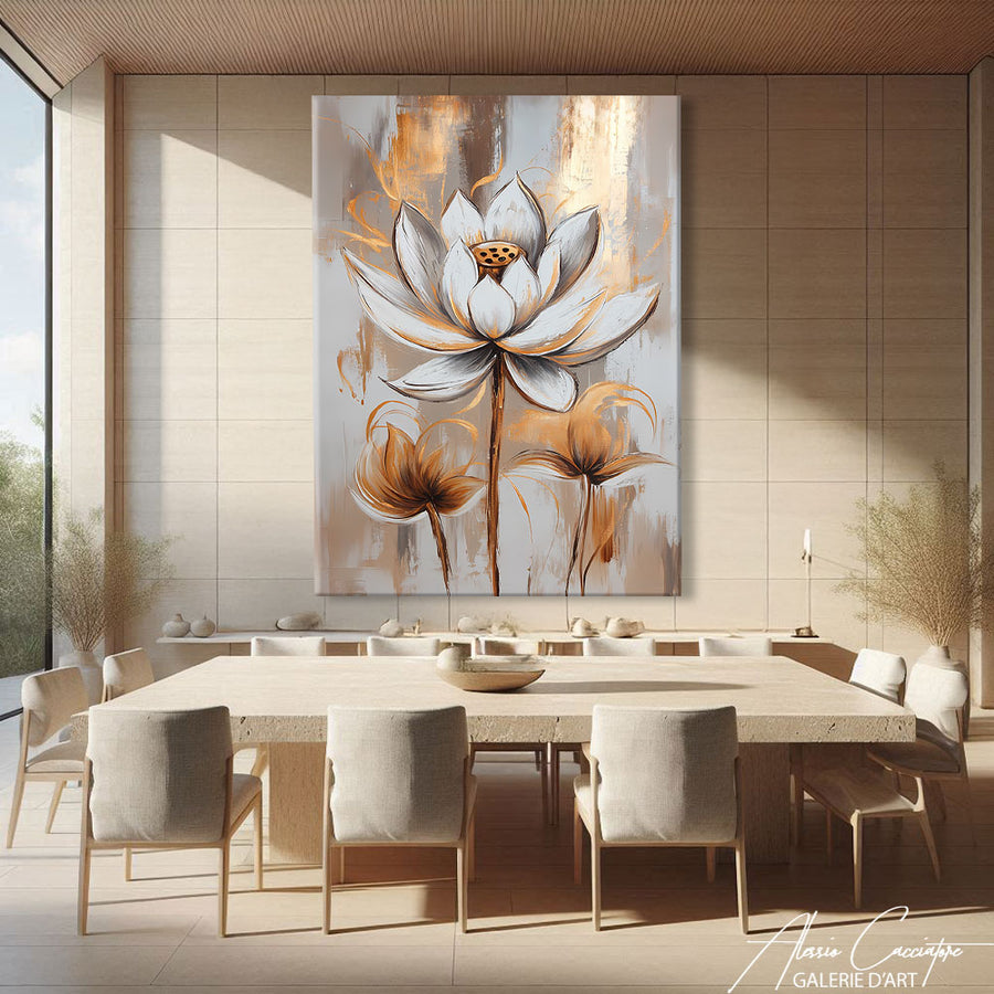 Tableau Fleur de Lotus Abstrait – mise en situation