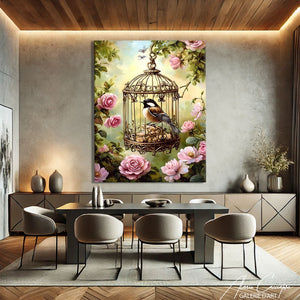 Tableau Oiseau Cage
