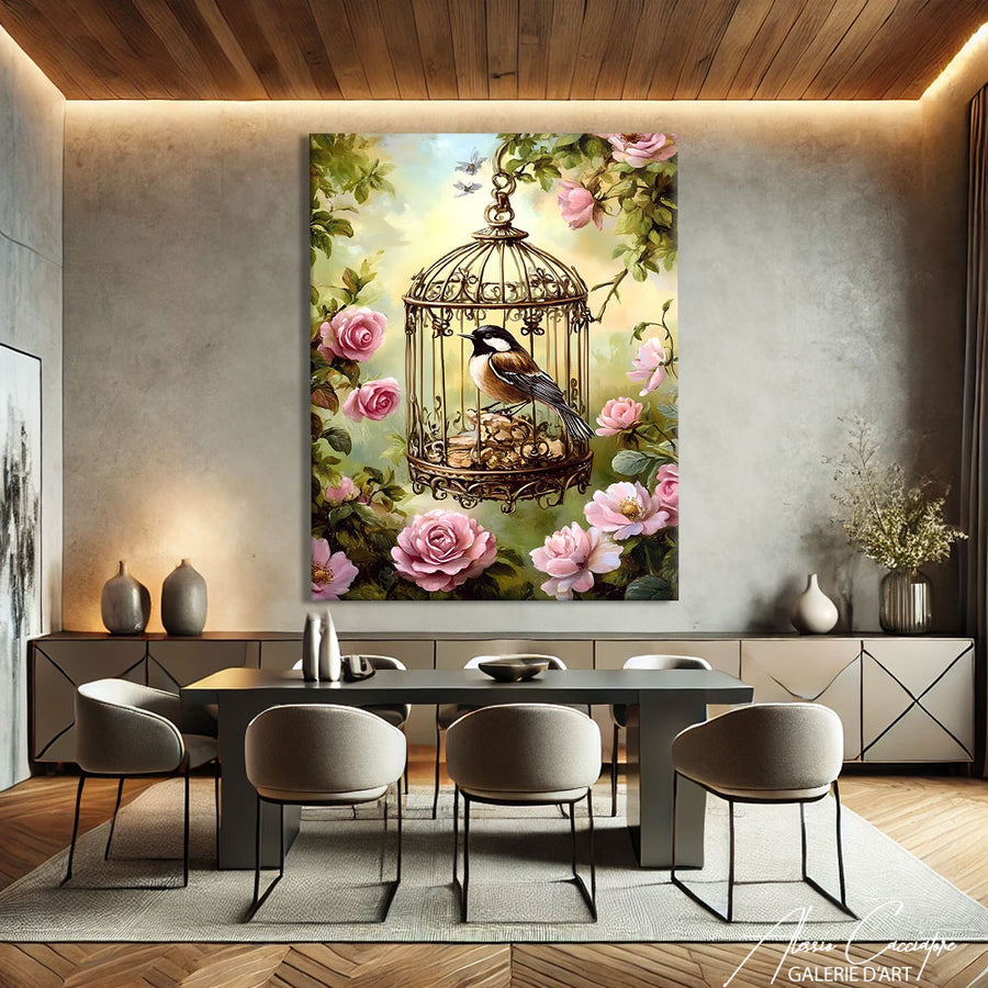 Tableau Oiseau Cage – mise en situation
