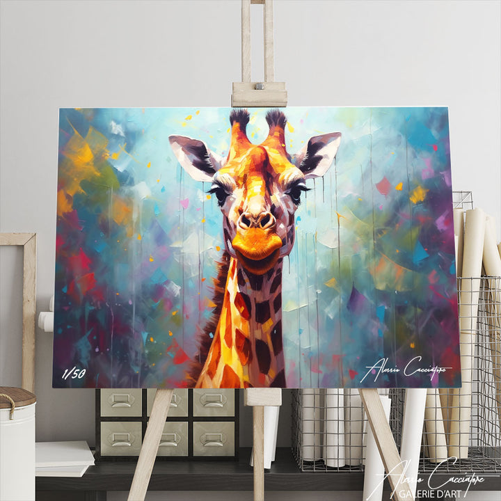tablaeu girafe coloré