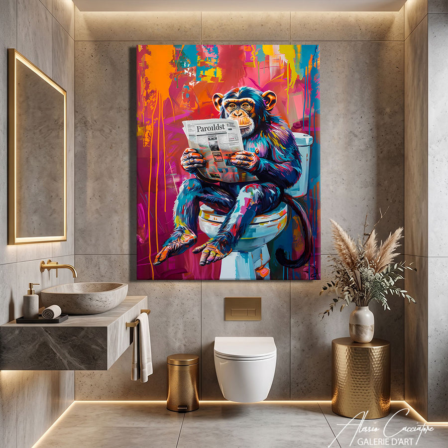 TABLEAU SINGE TOILETTE – mise en situation