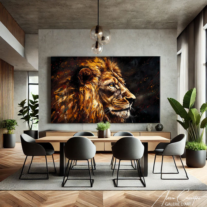 Tableau lion moderne