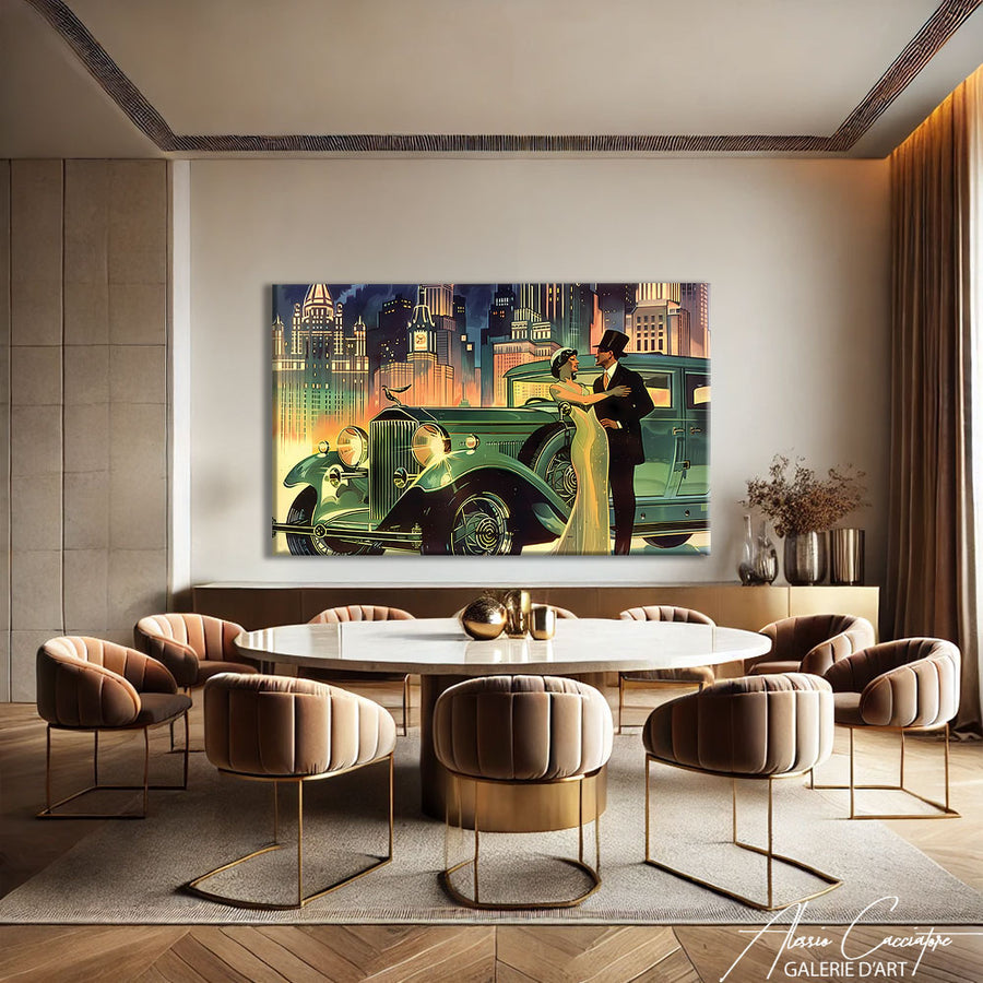 Tableau Art Déco Vert – mise en situation